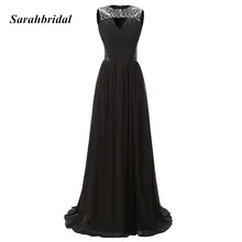 Real Photo A Line Sequined Black font b Evening b font font b Dresses b font