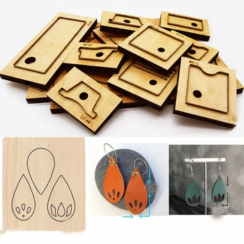 

herramientas para cuero leather craft template fabric cutter 2 design earring die cutting knife mould hand punch tool