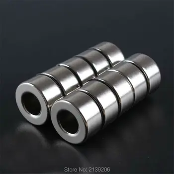 

10pcs Ring D20mm*d10mm*10mm pulling force 7 KG strong neodymium ndfeb permanent magnets with straight hole