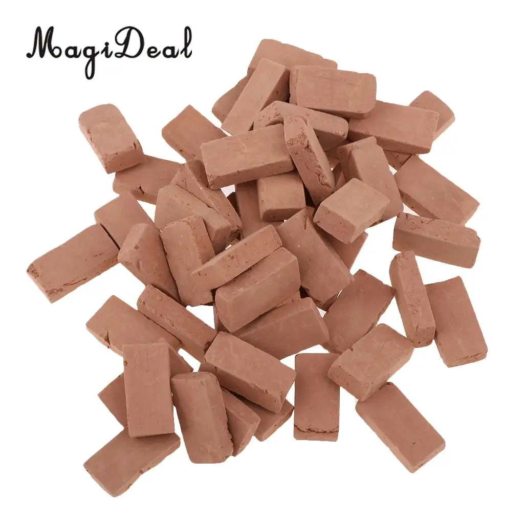 MagiDeal 150Pcs Simulation Red Clay Bricks Model 1/16 Layout for Diorama Landscape Building 17x9mm