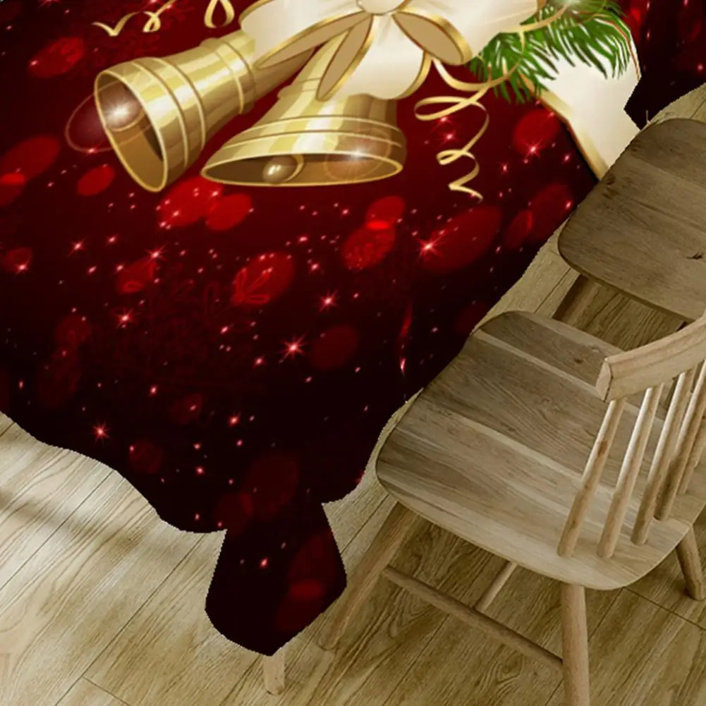  Christmas Bell 3D Printed Pattern Rectangular Tablecloths Picnic Dustproof Table Cover Tea Machine 