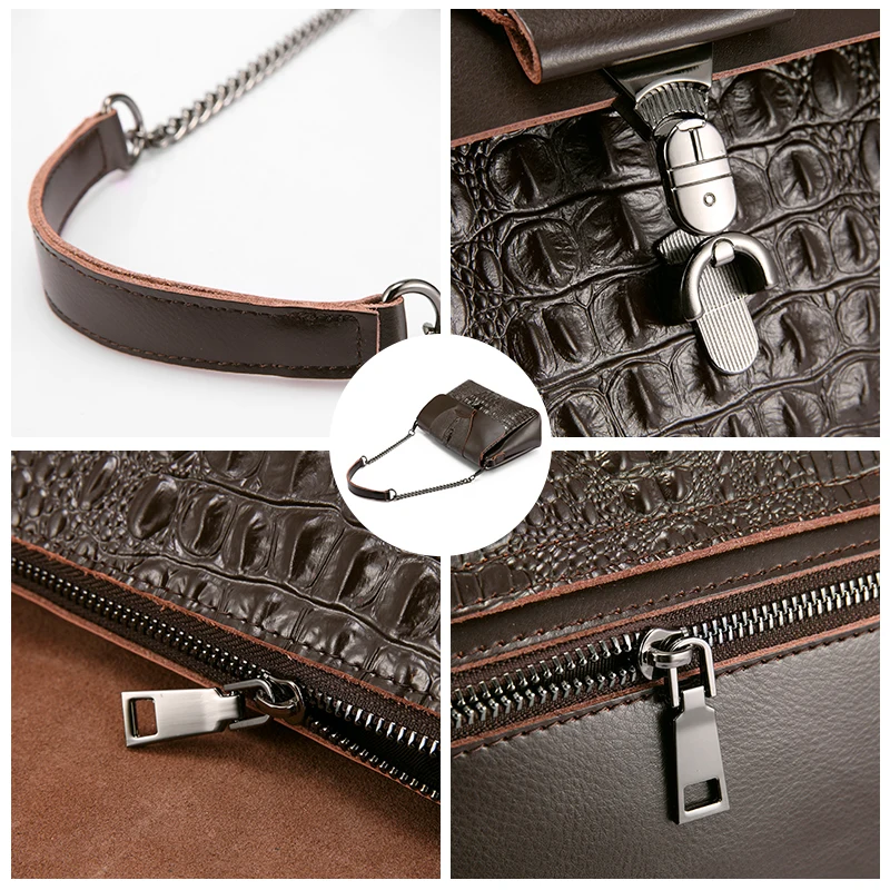  REALER women messenger bags split leather top-handle bags ladies handbags female crocodile print sh