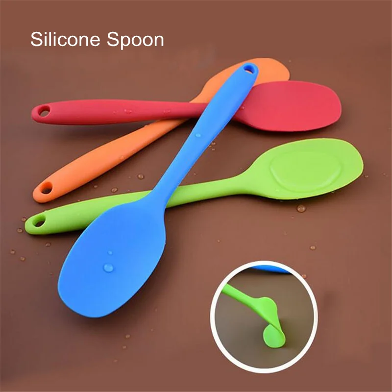 

New Heat Resistant Integrate Handle Silicone Spoon Scraper Kitchen Utensil Turners Spatula Pan Spatula Cake Kitchen Cooking Tool