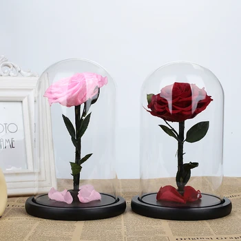 

Glass Floral Decor Eternal Flower Red Roses Immortality Party Festival