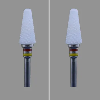 

White Zirconia Ceramic Dental Lab Burs 6Pcs/Lot-- Conical Shape - Cross Cut-0802.060