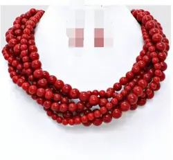 N3386 красный бордовый Перл многослойный Strand украшения из бисера ожерелье N скидка