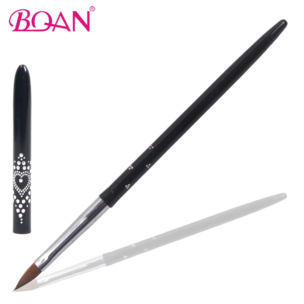 

New Design 10pcs/ Lot Metal Handle Acrylic Kolinsky Nail Brushes Size 6