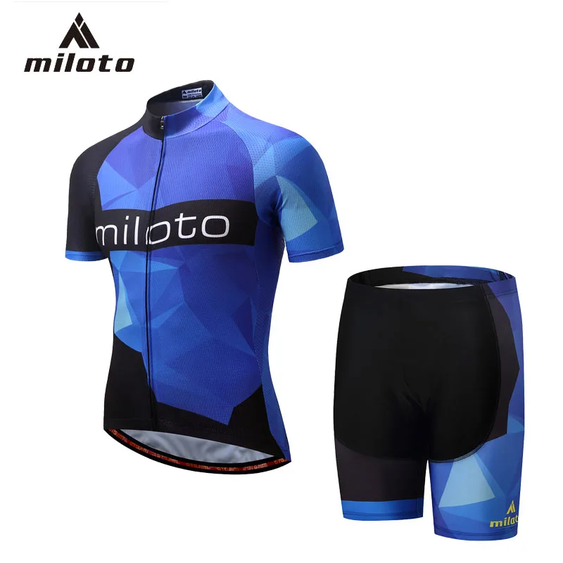 

Miloto 2018 Men's Cycling Jersey Suit Summer Short Sleeve Shorts Sportswear Cycling Breathable Quick-drying Riding Equipment XS-