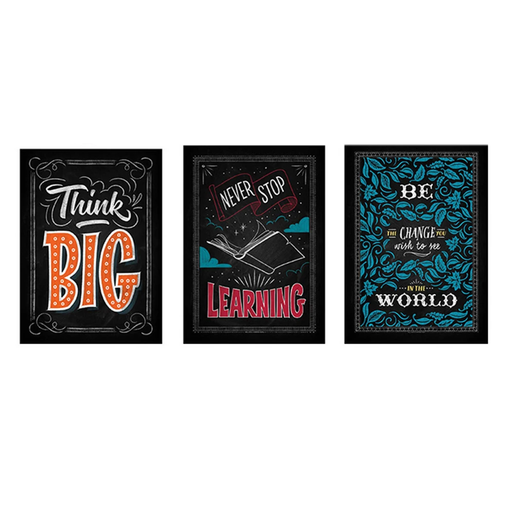 

Frameless Paintings 3Pcs Inspiring Words Black Board Paintings Wall Decor Interior Decoration Poster Colorful