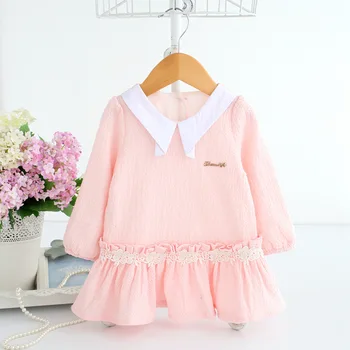 

Wholesale 5pcs/lot Lolita Style Baby Birthday Dress Pleated Children Kids Dress Toddler Christening 2 Color 0-2T
