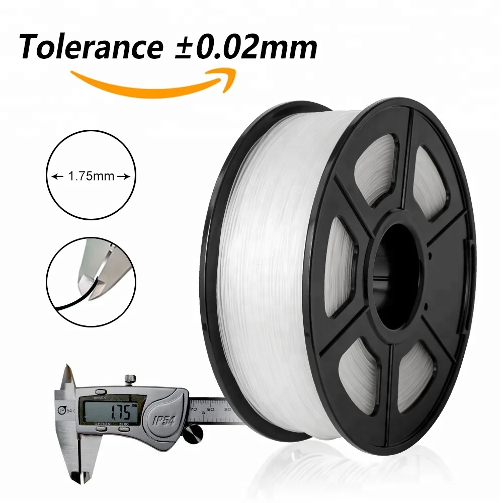 Tolerância + - -0.02mm para Faça Sunlu Petg Impressora Filamento 1.75mm Alta Transparência Branco Plástico Você Mesmo Presente Impressão Transporte Rápido 3d - Imagem 4