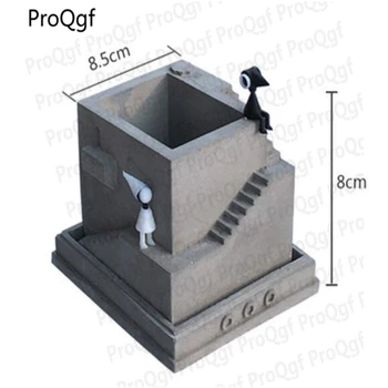

Prodgf 1Pcs A Set silicone mold Concrete Square with stairs desktop