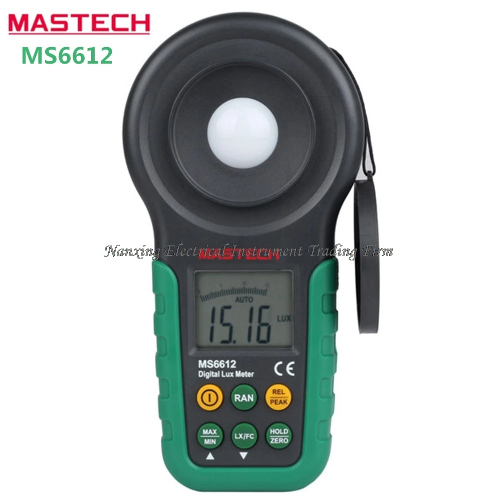

MASTECH MS6612 200,000 Lux Digital Light Meter Test Spectra Auto Range Multifunctional Digital Luxmeter Illuminometer