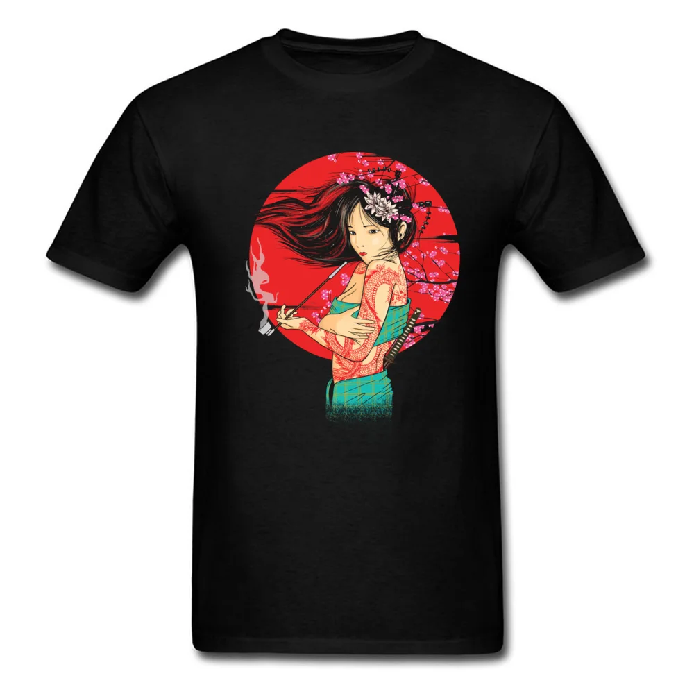 Unique The geisha T Shirts Company Lovers Day Short Sleeve O-Neck Tops Shirts 100% Cotton Men Custom T Shirt Wholesale The geisha black