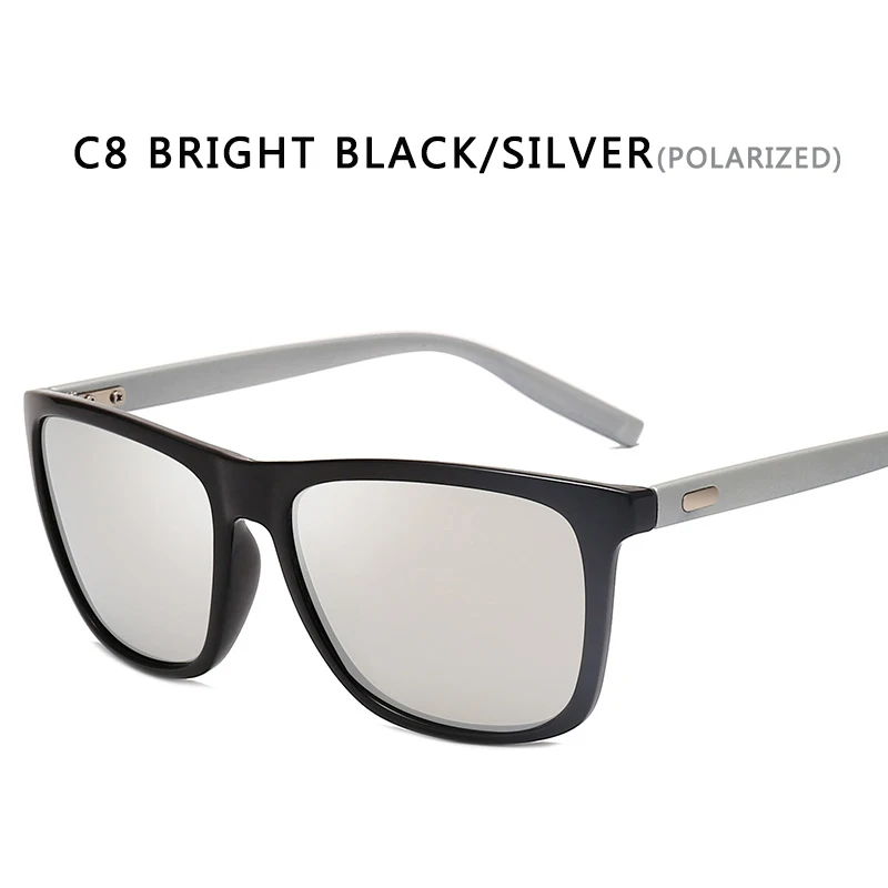 ZXWLYXGX, фирменный дизайн, поляризационные солнцезащитные очки, мужские, водительские, оттенки, мужские, Ретро стиль, солнцезащитные очки, мужские, Spuare, зеркальные, UV400 Oculos - Цвет линз: C8