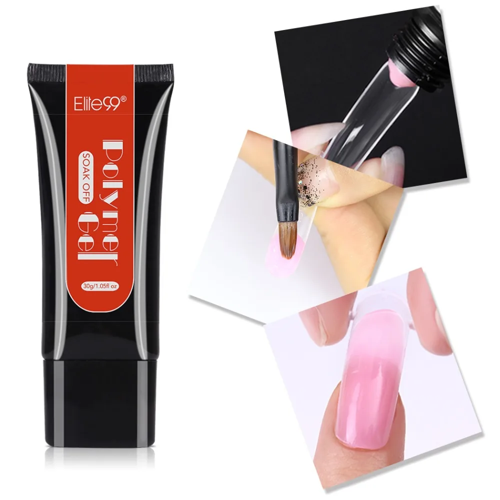 Elite99 Acrylic Poly Extension Gel Quick Building Gel Polish Clear Pink Nail Tips UV Builder Gel Finger Extend Builder Nail Gel