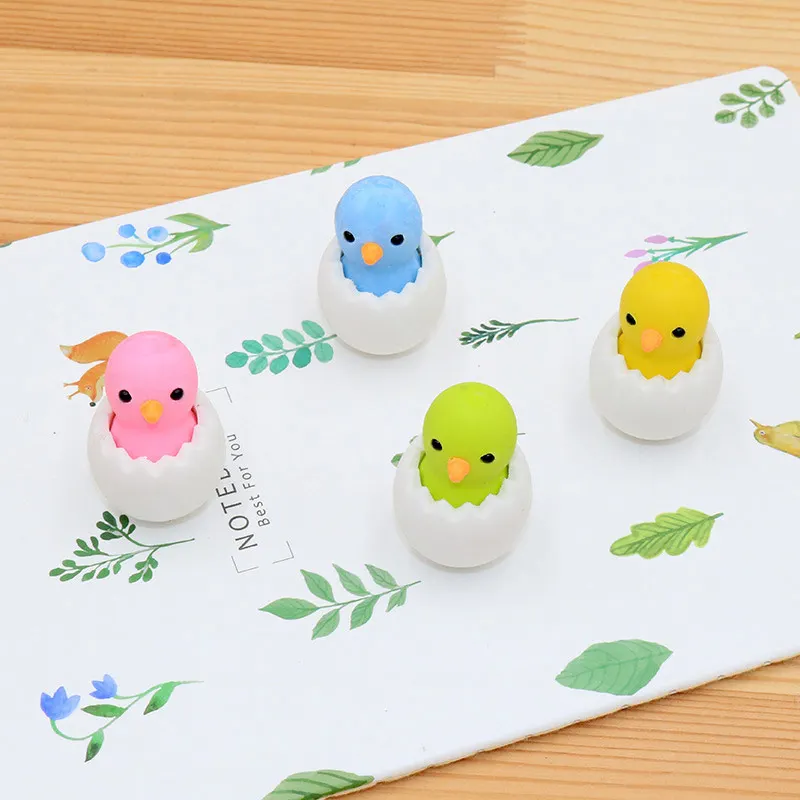 2 шт./лот милые животные яйцо в виде ракушки курица Резиновая Ластик Kawaii