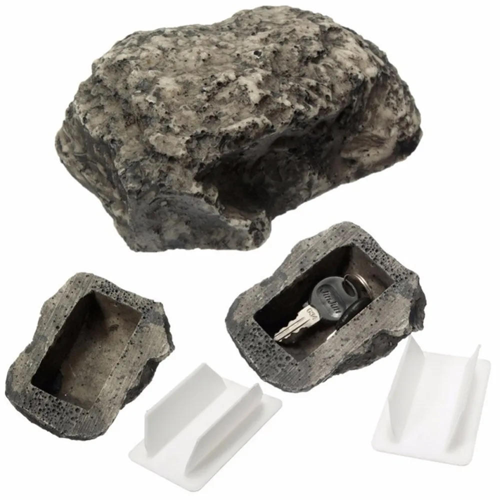 

Outdoor Garden Key Box Rock Hidden Hide In Stone Security Safe Storage Hiding