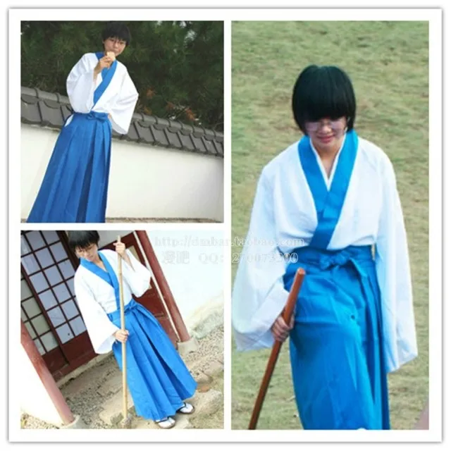 

GinTama Anime Shimura Shinpachi Cosplay Costume top+pant 11