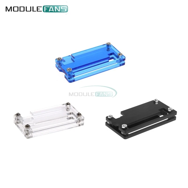 

For Raspberry Pi Zero Acrylic Case Shell Box Transparent Blue Black Color Acrylic Protection Box With Metal Screws And Nuts