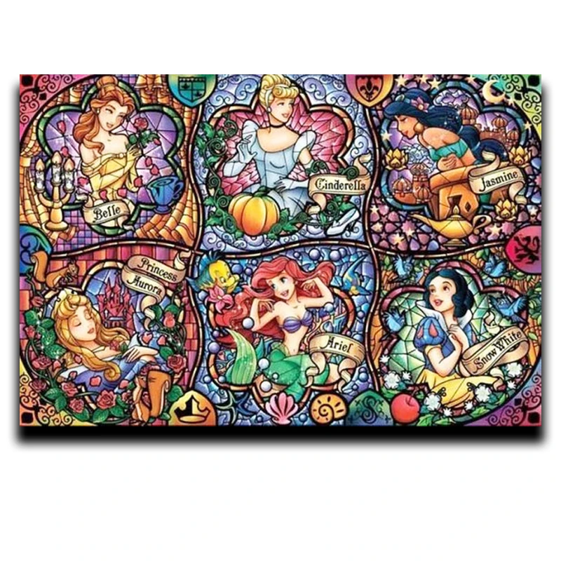 

5D Diamond Paint Cross Stitch Diy Diamond Mosaic Round Full Diamond Embroidery Decoration Kits Cartoon princess picture