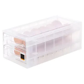 

1pc Double Layer Egg Storage Box 24 Grid Plastic Eggs Tray Holder Refrigerator Crisper Storage Container Food Preservation Box