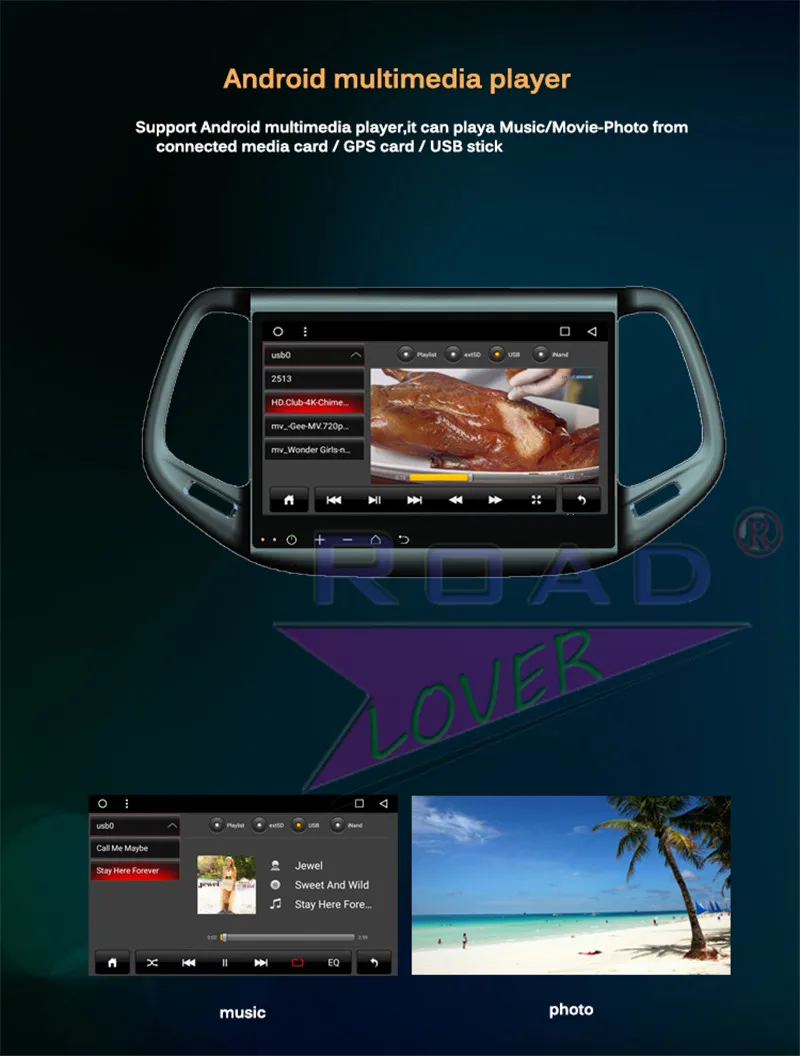 Sale Roadlover Android 8.1 Car Multimedia Radio Player For Jeep Compass 2016 Stereo GPS Navigation Automagnitol Double Din MP3 NO DVD 18