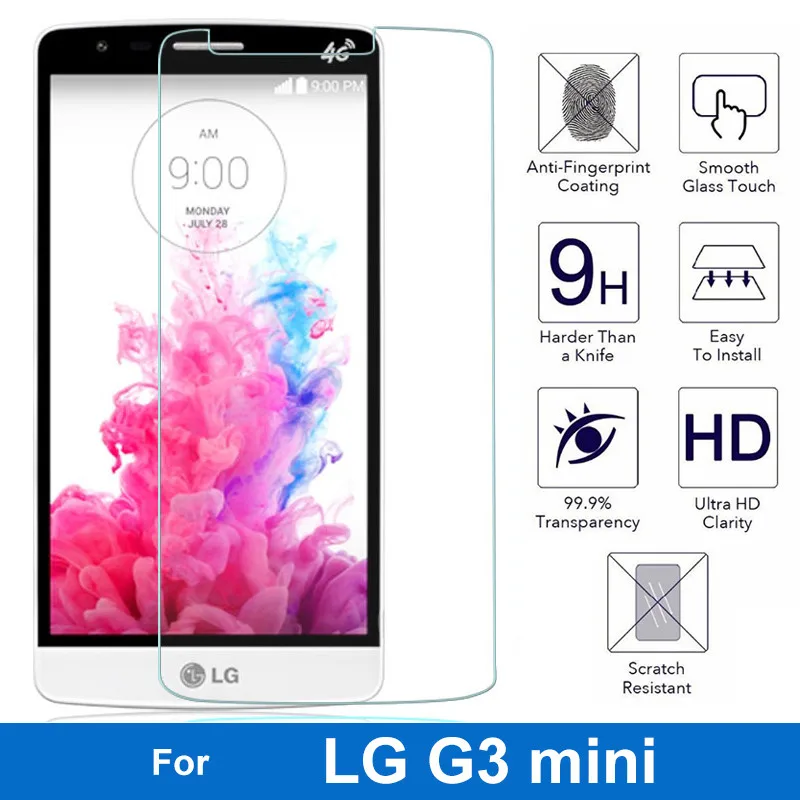 Для LG G3 mini G3mini G3S Beat D722 D725 D728 D724 Взрывозащищенная защитная пленка из закаленного стекла 0,26 мм 2.5D