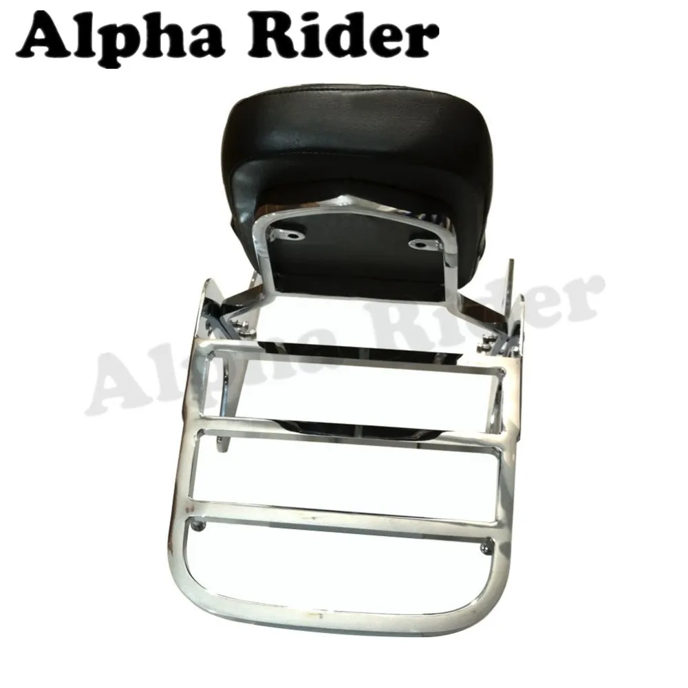 

Motorcycle Rear Luggage Rack Support Tail Box Bags Holder Cargo Shelf Bracket w/ Detachable Backrest for Honda Steed 400 VLX400