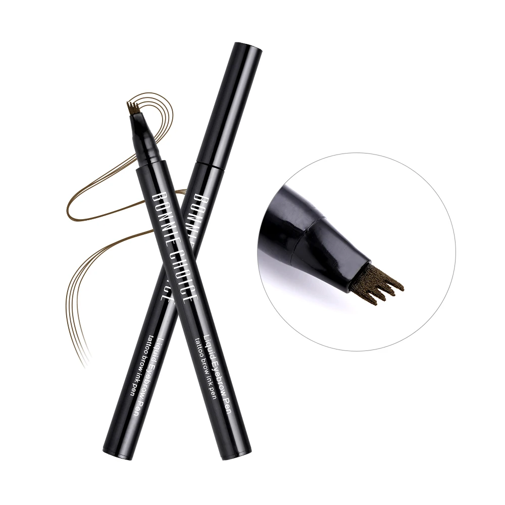 BONNIE CHOICE Microblanding Tattoo Eyebrows Pencil Waterproof Natural Eye Brow Long Lasting 4 Head Fine Sketch