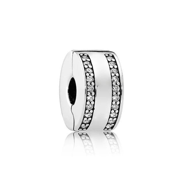 

Kaliyah 100% 925 1:1 True Silver Jewel Esterline 79205cz tipo Clipe Space Ribbon Diy Bracelet Women Originals Of Marriage