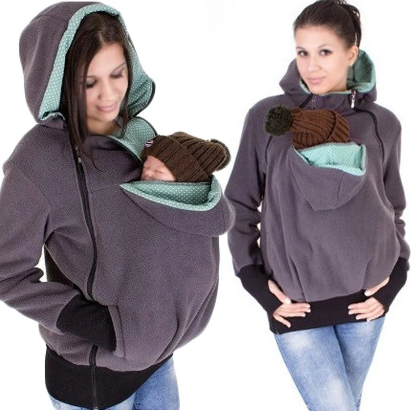 

Pregnant Women Jacket Childcare Kangaroo Hoodies Winter Maternity Clothing Outerwear Warm tops pregnancy shirt Baby Carrier