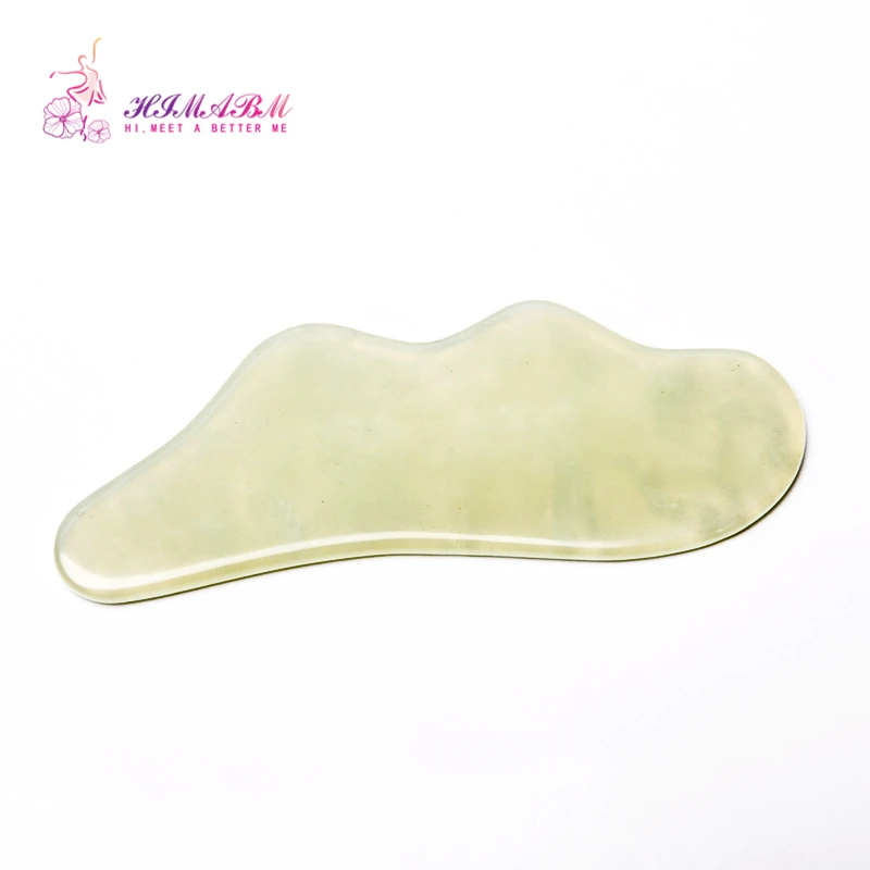 1 Pcs natural light green jade Guasha massage tool facial treatment scraping health care 1 Pcs natural light green jade Guasha massage tool facial treatment scraping health care