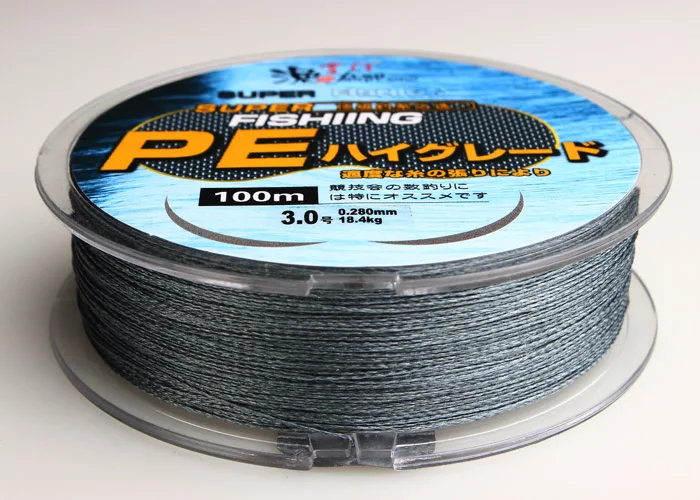 100m Grey 4 Strand Weaves Fishing Line PE Braided Super Strong Multifilament Line Japanese Fishing Line Strength Test 5.6KG-59KG  (7)