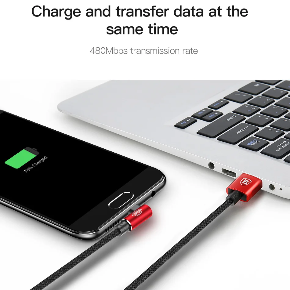 Baseus 90 градусов Micro USB кабель для Xiaomi Samsung Быстрая зарядка зарядное устройство Дата