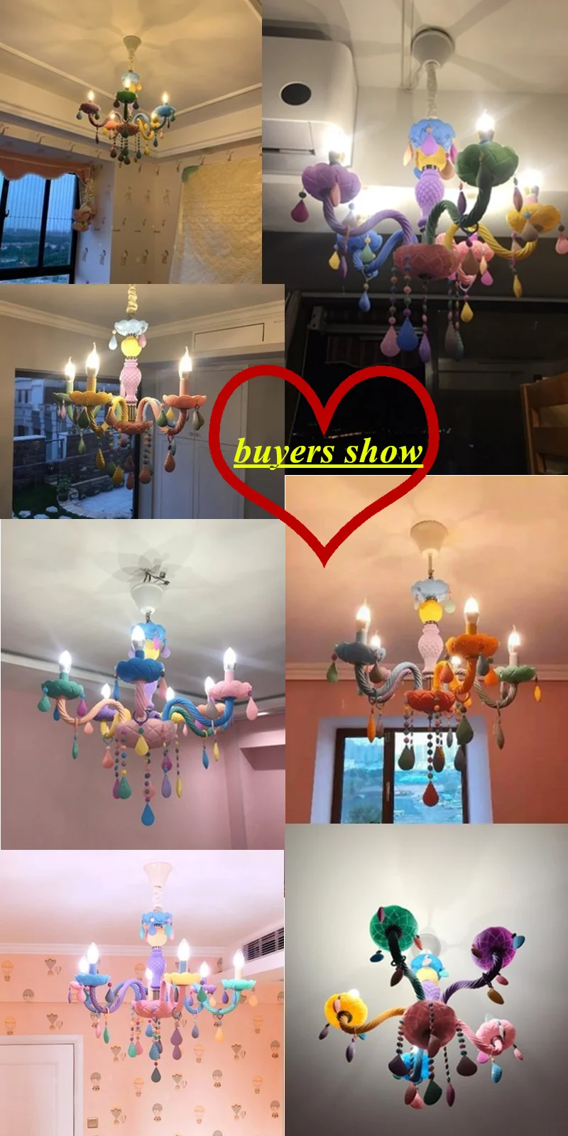 Lustre de Cristal Macaron Droplight Crianças Quarto Lustre Criativo Fantasia Menina Princesa Luminária Luminárias Cor 2 Cheap Lustres