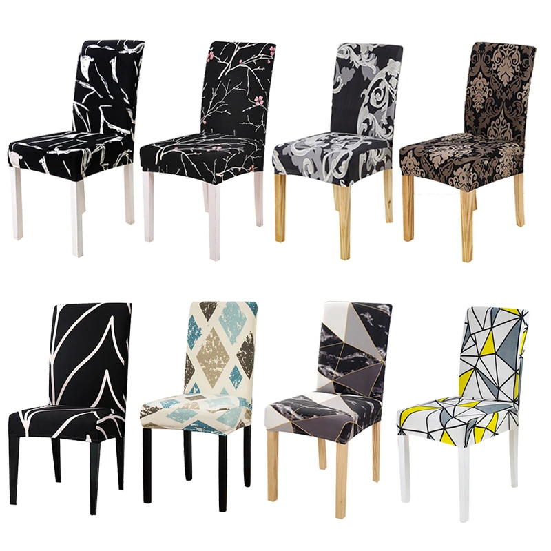 

Dining Chair Covers Spandex Stretch Printed Removable Cover for Office Banquet Restaurant Party Computer Chair Slipcover 1PC