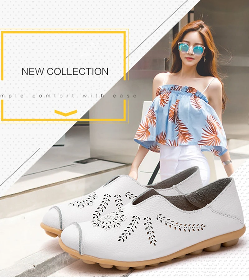2019 Fashion Summer Women Flats Moccasins Leather Flat Casual Women Shoes plush size Basic soft Slip-On Loafers Ladies VT211 (2)
