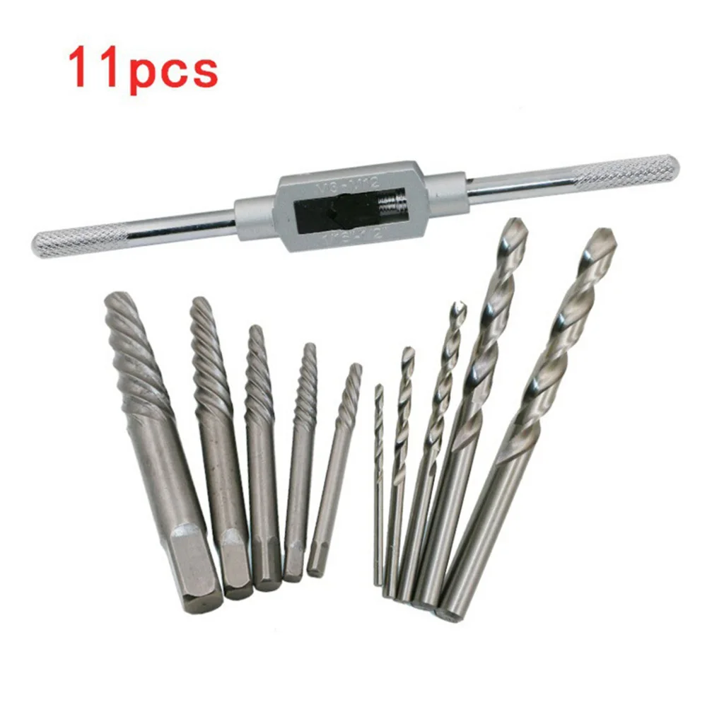 11PCS/Box Screw Extractor Broken Bolt Remover Drill Guide Bits Set With Holder Frame Tools Size 3mm-10mm