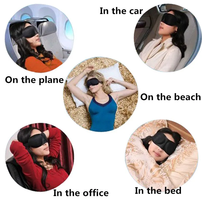 

1PC 3D BLACK EYE MASK TRAVEL SLEEPING SOFT COVER SHADE BLINDFOLD SPONGE BLINDER EYE PATCH