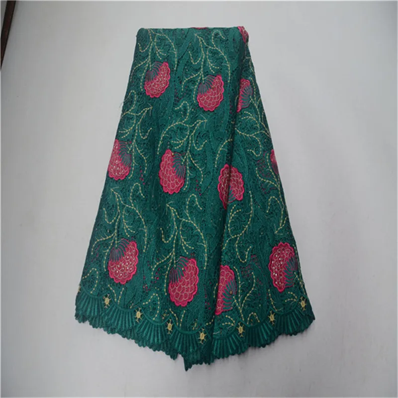 

2019 New Design Nigerian Cotton Lace Fabric High Quality African Swiss Voile Lace Fabrics In Switzerland With Stones For Sewing
