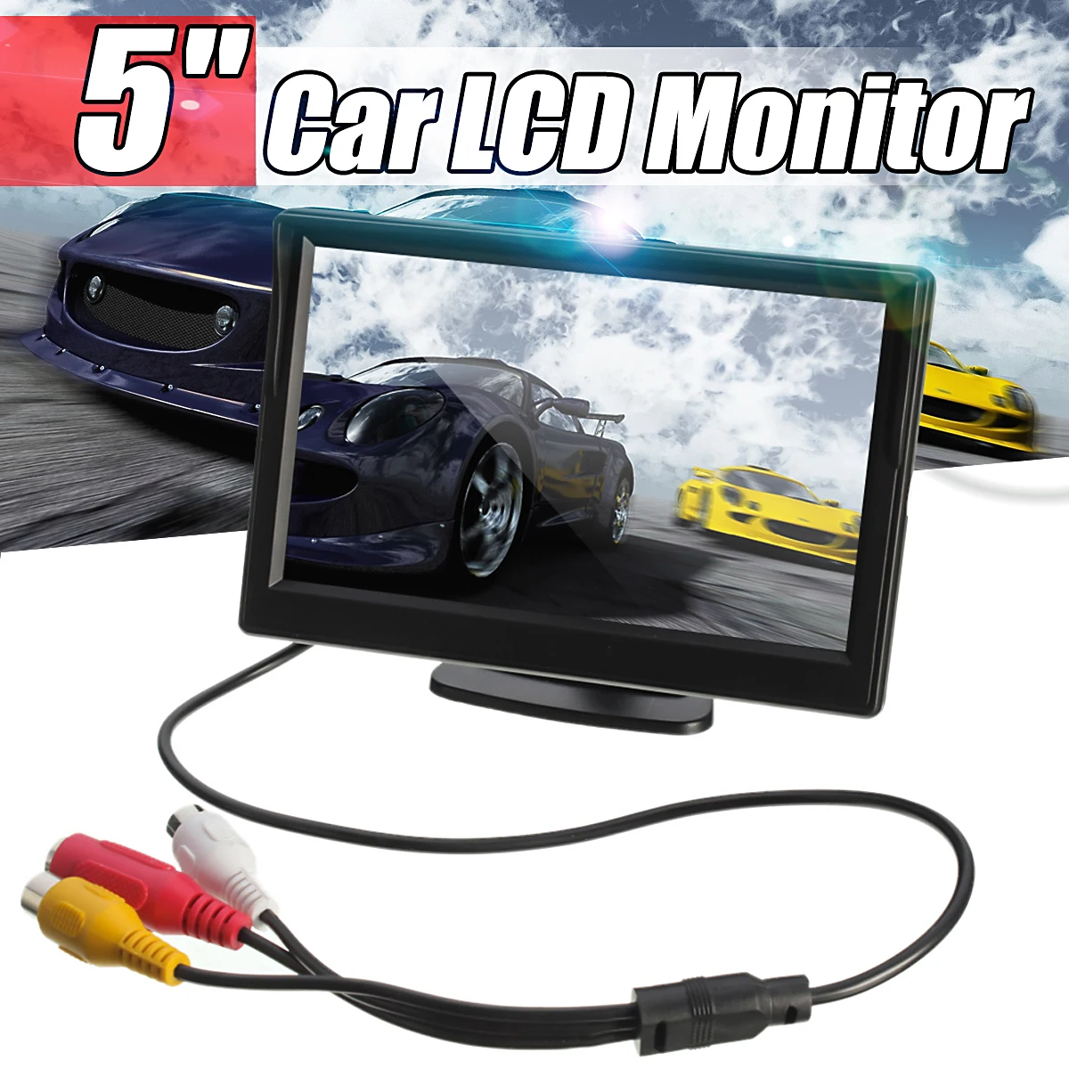 

5 inch TFT LCD Suction Stand Car Rear View Monitors Parking Rearview Monitor Screen For DVD VCD Reverse Camera