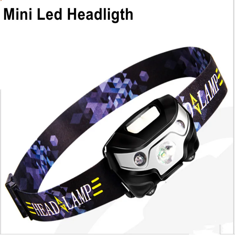 

S2828 Mini Led headlamp USB chargeable Torch Led Flashligth Waterproof 160LM with Battery Headlight for Fishing Running C