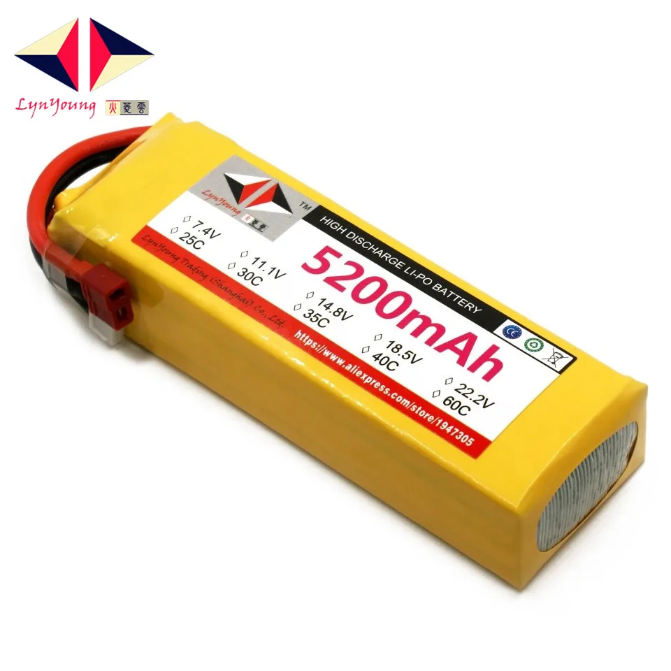 

HX Lipo Battery 4S 14.8V 5200mah 25C 30C 35C 40C 60C For RC Drone Quadcopter Helicopter Airplane Boat Car