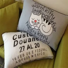 100% cotton pillow with boy and girl Neck Pillow 2pcs/pair with bird cute cat pillow filling polyester fiber