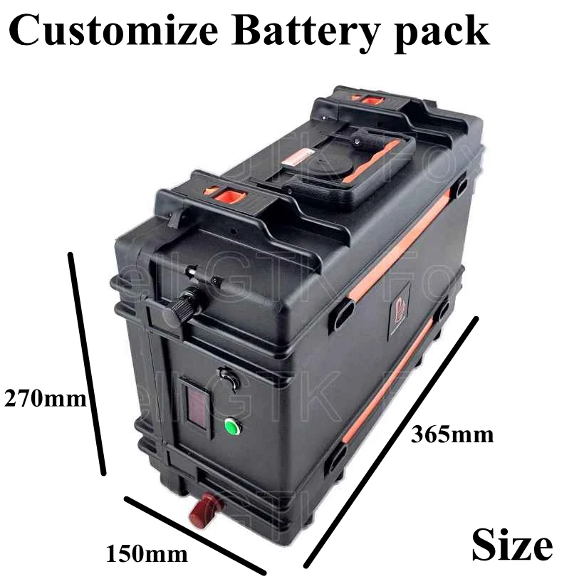 Suitcase waterproof New Protection Large capacity 12V 100AH Lithium ion Battery with ABS Case  BMS System FOR solar EV Car Golf