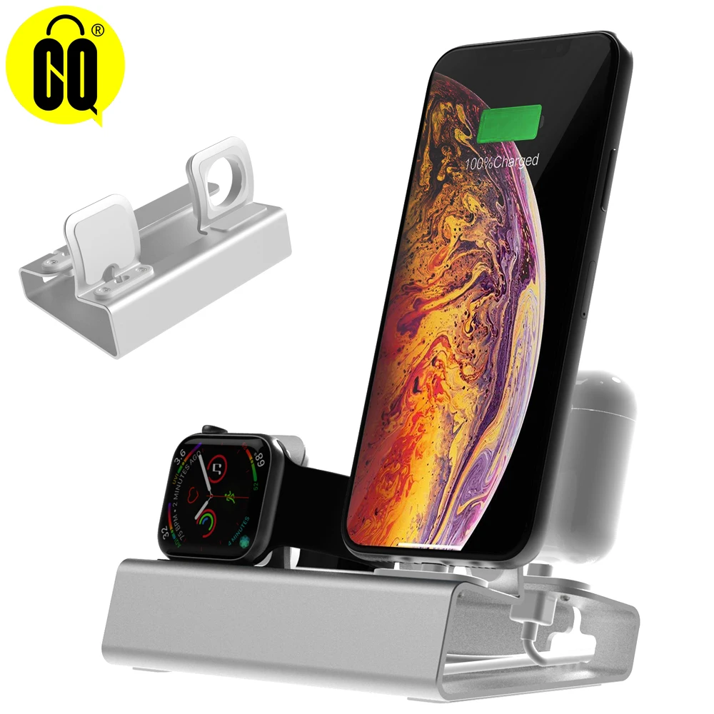  3 in 1 Charging Dock Holder For Iphone X XR MAX 8 7 6 5 Aluminum charging stand Dock Station For Ap