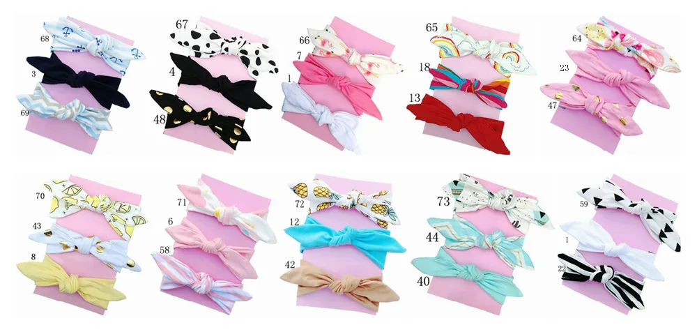 

100pcs girl headwear cotton Turban Twist Hair band Head wrap Twisted Knot Soft stripe chevron Headband Polka dot Headwrap FD6554