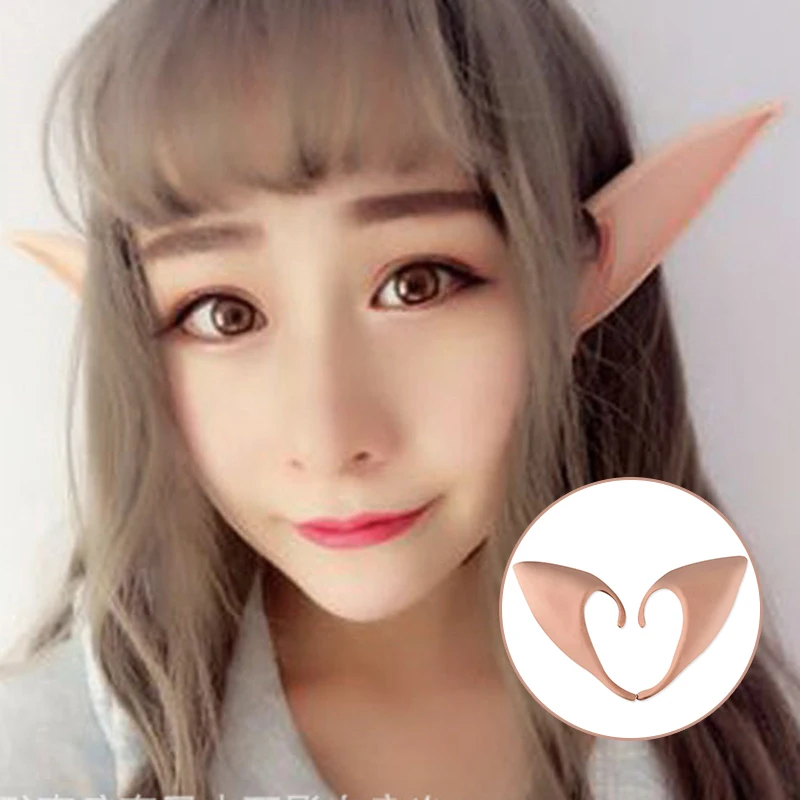 

Mysterious Angel Elf Ears Fairy Cosplay Accessories Halloween Party Latex Soft Pointed Prosthetic Tips False Ears Party Masks