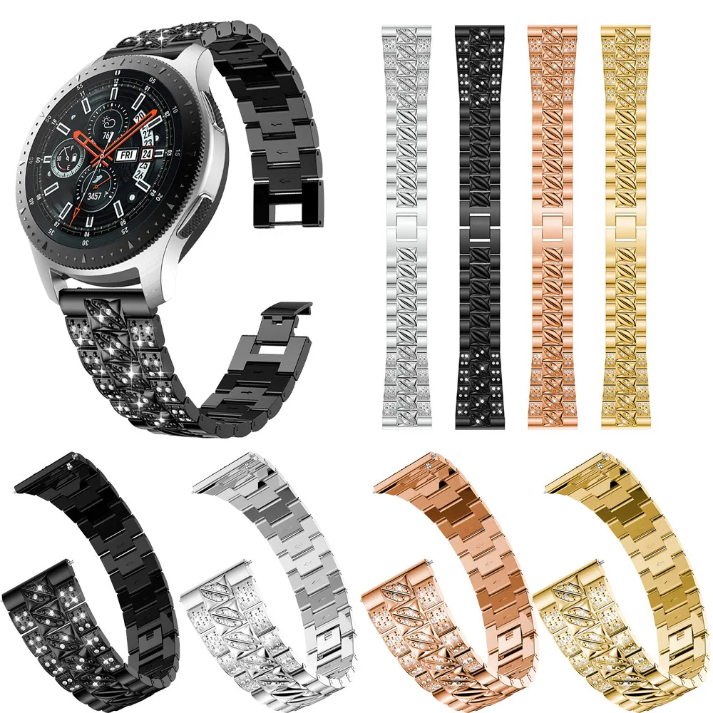 Replacement Metal Crystal Watch Strap Wrist Band For Samsung Galaxy